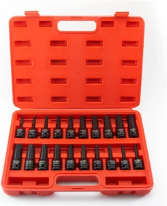 1/2" Drive Master Impact Hex Driver Set, 20Piece, Sae/Metric, 1/4" - 3/4", 6Mm - - Picture 1 of 4
