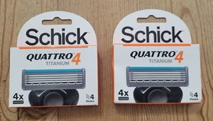NEW Schick Quattro Titanium 8 Total Cartridge Refills 4-Coated Blades Razor - Picture 1 of 2
