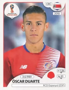 401 OSCAR DUARTE COSTA RICA UPDATE STICKER WORLD CUP RUSSIA 2018 PANINI - Imagen 1 de 2