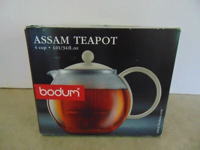 NUEVO EN CAJA Assam Bodum 4 tazas tetera de vidrio con tapa de plástico, mango Foto 1 de 4