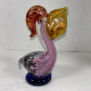 Vintage 1950’s Rare Hand Blown Venetian Murano Coloured Glass Pelican Figure - Picture 1 of 7