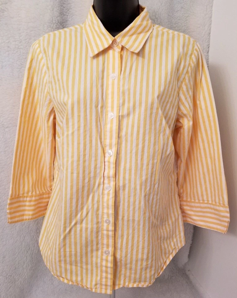 Camisa Top Blusa Mujer Lemon Grass Talla M Mediana Amarillenta Naranja Blanco Foto 1 de 3