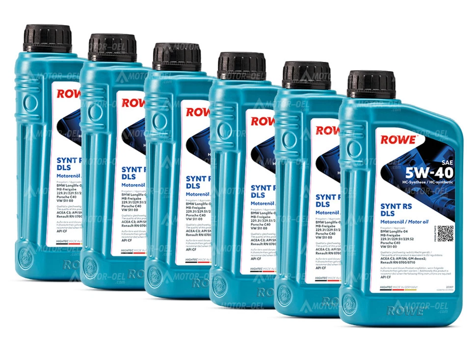 6 Liter (6x1L) ROWE HIGHTEC SYNT RS DLS SAE 5W-40 BMW MB VW Porsche GM Renault - Bild 1 von 1