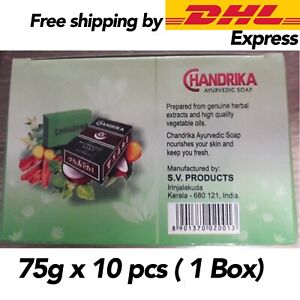 [ 1 Box ] Chandrika Sandal Soap Bar, Coconut Oil and Sandalwood Soap - 2.64 Oz