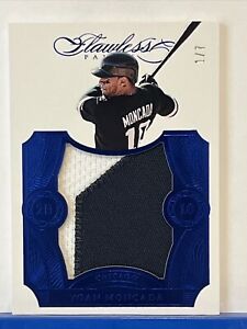 2017 Panini Flawless Rookies Patches Sapphire Yoan Moncada 1/7 #RP-YM2 ROOKIE
