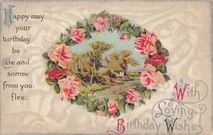 Postal: Con deseos de cumpleaños amorosos, DB 1910 - Imagen 1 de 2