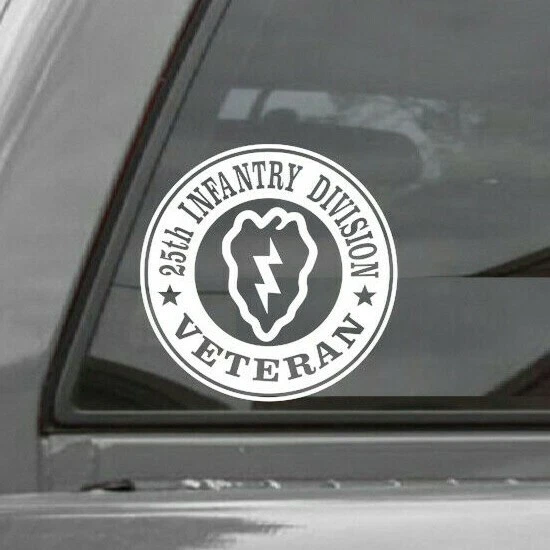 ORACAL 25TH INFANTRY DIVISION VETERAN ROUNDEL Vinyl Window Decal Sticker US ARMY