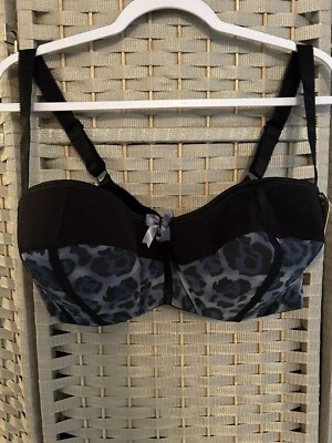 Sujetador Parfait 40DD estampado de leopardo nuevo con etiquetas - azul sobre negro Foto 1 de 3