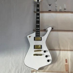 Guitarra Eléctrica White Iceman Cuerpo Brillante Herrajes Dorados HH Envío Gratis - Imagen 1 de 15