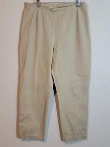 Lands End Khakis Hose Damen 18 Regular Tapered Plissee vorne Stretch beige - Bild 1 von 11