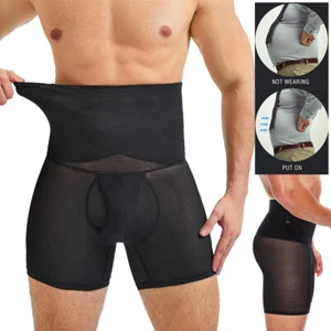 Men Tummy Control Shorts Hi-Waist Slimming Body Shaper Belly Girdle Boxer Briefs - Picture 1 of 20