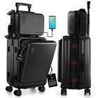 2 pièces valise et étui Carry-On Spinner, ensemble de bagages à coque rigide extensible TSA Lock