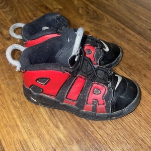 Nike Air More Uptempo Bred Black/University Red Toddler’s Shoes DM0020-001 Sz 9C - Picture 1 of 8