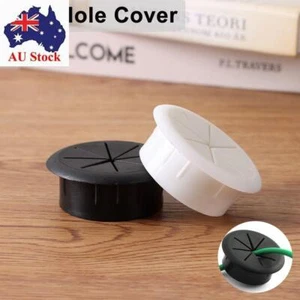 Furniture Desk Cord Grommet Cable Organizer Wire Hole Cover Line Outlet Port - Picture 1 of 16