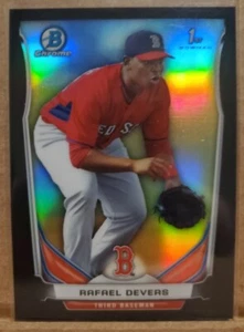 Rafael Devers 2014 Bowman Chrome Black Refractor RC # /75 Red Sox - Picture 1 of 2