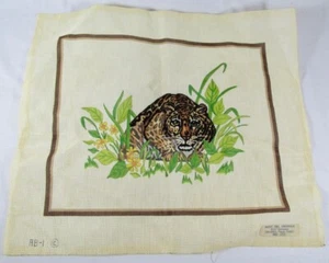 NACHTEULE ORIGINALS handbemalte Nadelspitze Leinwand Tiger teilweise fertig - Bild 1 von 4