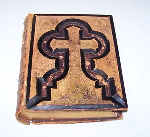 Holy Bible German Heilige Schrift Large Antique Catholic 1800’s Pope Leo XIII - Picture 1 of 21