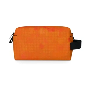 Dopp Bag Toiletry Bag Orange Patterned with Zipper - Picture 1 of 5