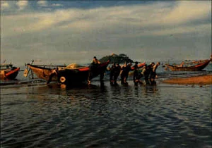 VIETNAM Postkarte Việt Nam Postcard Vung Tau Fishing, Natives, Fischer, color AK - Picture 1 of 2