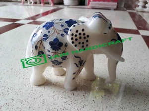 8" Marmo Decorativo Elefante Malachite Intarsio Pietra Intarsio Pietra Lapislazzuli Decorazione k18 - Foto 1 di 4