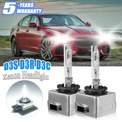 For Jaguar XF 2012-2019 D3S White Front HID Headlight Bulbs High-Low Beam Kit - Image 1 of 4