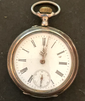 Antiguo Reloj Bolsillo Minerva Piezas/Reparación Galón 47mm .800 Plata Estuche Dos Tonos Foto 1 de 4