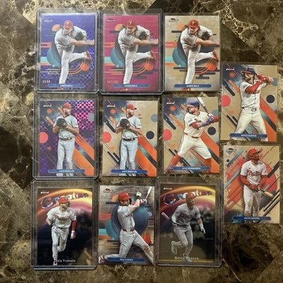 Lote de 11 tarjetas Topps Finest Phillies 2025 #d Nola/99,/300! Wheeler #d/150! Foto 1 de 4
