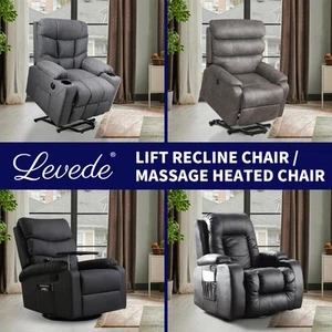 Levede Massage Chair Recliner Chair Armchair Heated Lounge Sofa Elder (Optional) - Picture 1 of 142
