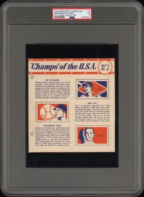 1940 Wheaties Champs #2 Joe Dimaggio Mel Ott Ellsworth Vines PSA 3 *None Higher* - Image 1 of 2