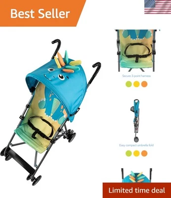 Cochecito paraguas portátil con divertido diseño Stewie Stegosaurus - Ideal para viajar Foto 1 de 4