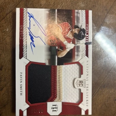  2021 Pavin Smith Rookie Jumbo Patch Auto /99 4 Color Patch National Treasures - Image 1 of 2