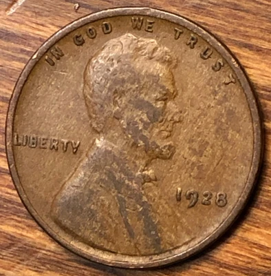 1928 Lincoln Wheat Cent Unique Eye Appeal Woody Improper Alloy Mix Error - Image 1 of 4