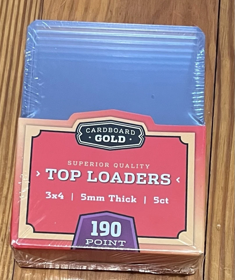 (32) Pack of 5 Cardboard Gold 190pt~5mm Pro Toploaders 3x4 New for THICK Cards! - Image 1 of 3