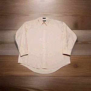 Roberto Villini Travel Collection Non-Iron Long Sleeve Peach Shirt Mens 17 34-35 - Picture 1 of 10
