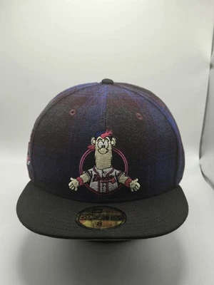 New Era 59Fifty Atlanta Braves Blue Flannel Mascot Fitted Hat Plaid Size 8 - Image 1 of 4