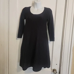 American Eagle Mini Sweater Dress Women Medium Soft & Sexy Black Ribbed Flowy - Picture 1 of 7