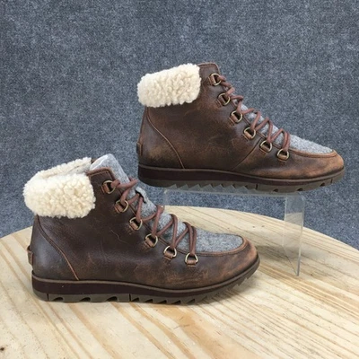 Sorel Botas Mujer 10 Invierno Marrón Nieve Gris Cuero Con Cordones Informales NL3338-282 Foto 1 de 4