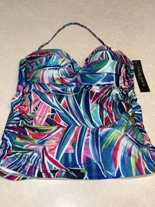 La Blanca Damen Palmen Neckholder Göttin Tankini Schwimmen Oberteil Damengröße 12 neu mit Etikett - Bild 1 von 5