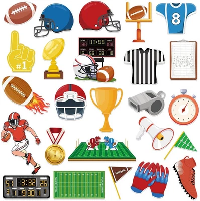 25 peças aderentes para janela de futebol festa gel grosso vermelho - Imagem 1 de 4