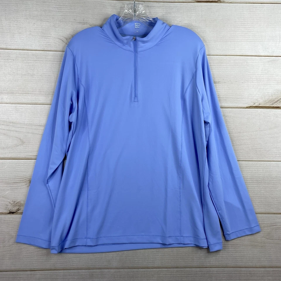Top de golf EP Pro Tour para mujer XL azul bebé 1/4 cremallera cuello falso elástico pulóver superior Foto 1 de 4