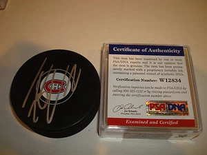 Thomas Vanek Signed Montreal Canadiens Hockey Puck PSA/DNA COA Autographed b - Picture 1 of 3