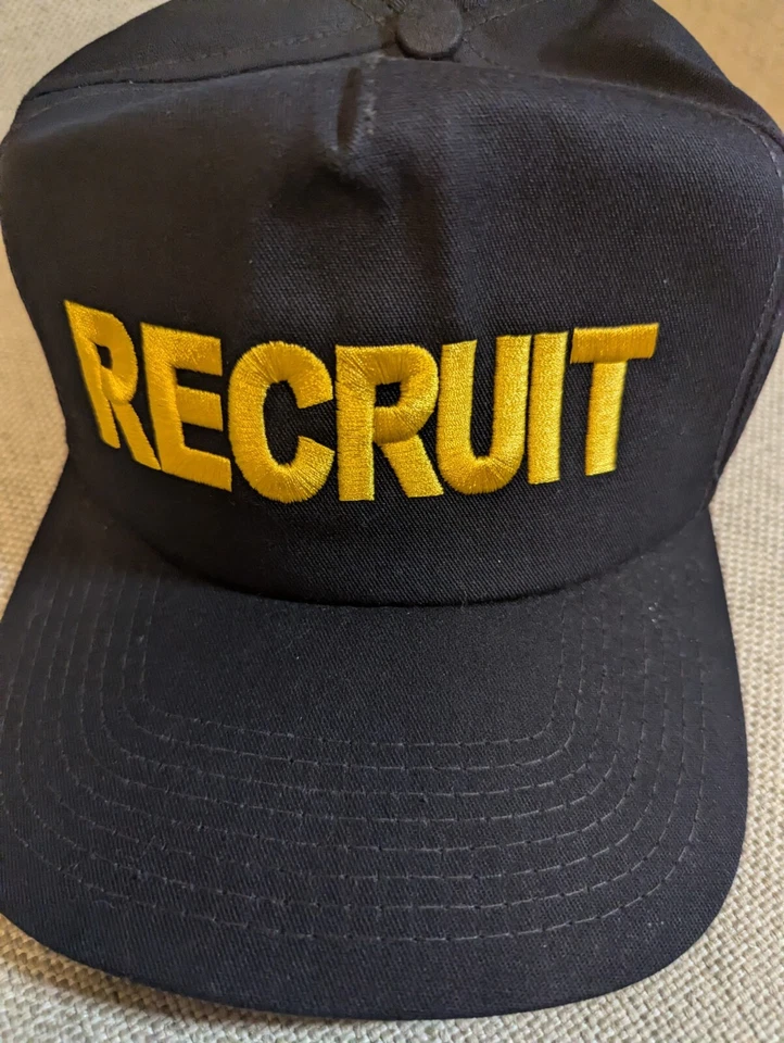 Vintage SnapBack Hat Military Recruit Made In USA Trucker Cap Hat - Image 1 of 4