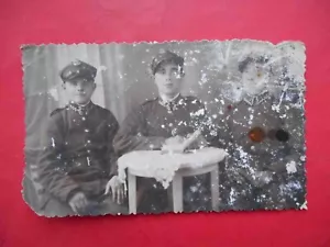 Lodz Poland 1930-th Soldier in military uniform. Polish army Real photo - Picture 1 of 3
