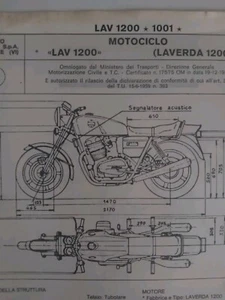 LAVERDA 1200 3 CILINDRI 1977 Scheda Originale Omologazione BIKE DIAGRAM  - Imagen 1 de 4