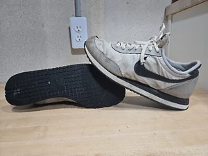 VTG Nike Waffle Running Shoes Grey Blue Trainers 80s Swoosh Distress* MADE USA - Picture 1 of 23