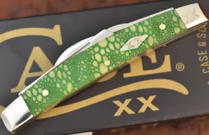 CASE XX USA SMOOTH GREEN & YELLOW LIZARD SKIN BONE CONGRESS KNIFE 2023 6468 SS - Picture 1 of 4