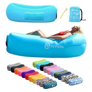Inflatable Lounger | 210T Polyester Inflatable Chair | No-Pump Blow Up Couch - Picture 1 of 7