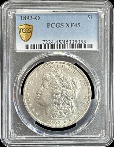 1893 O US SILVER MORGAN $1 DOLLAR COIN PCGS EXTREMELY FINE 45 Cover