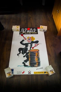 FRANCE MUSIC PARTY Large French Vintage Advertising Music Poster Original 1990 - Picture 1 of 8