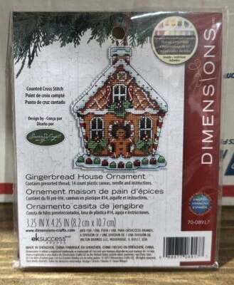 尺寸塑料帆布装饰套件 3.25 英寸 X4.25 英寸姜饼屋(14 件) — 第 1/2 张图片